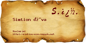 Simtion Éva névjegykártya